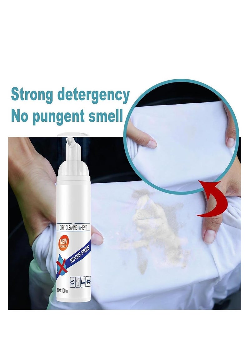 Zikra 2 Pcs Multi functional Fabric Dry Cleaning Foam Sprayer, Dry Foam Cleaner for Clothes, Multi Purpose dry Cleaning Clothing Cleansing Foam Rinse Free Agent - Image 4