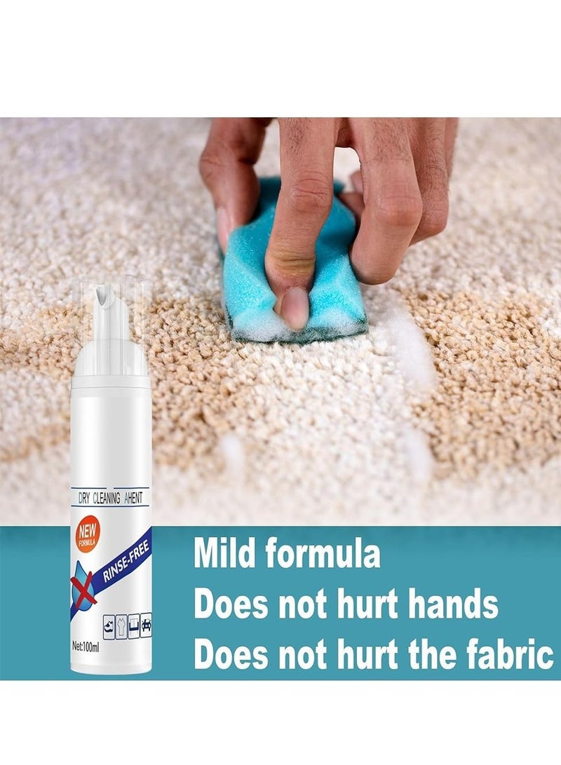 Zikra 2 Pcs Multi functional Fabric Dry Cleaning Foam Sprayer, Dry Foam Cleaner for Clothes, Multi Purpose dry Cleaning Clothing Cleansing Foam Rinse Free Agent - Image 3