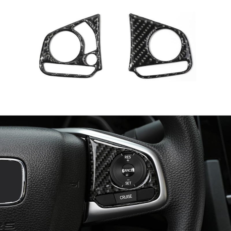 Thenice for 10th Gen Civic Real Carbon Fiber Interior Decoration Trims Sticker Compatible with Honda Civic 2021 2020 2019 2018 2017 2016 - Image 1