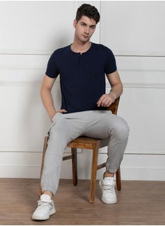 Dennis Lingo Henley Neck Solid Regular Fit T-Shirt by Styli  - Image 4
