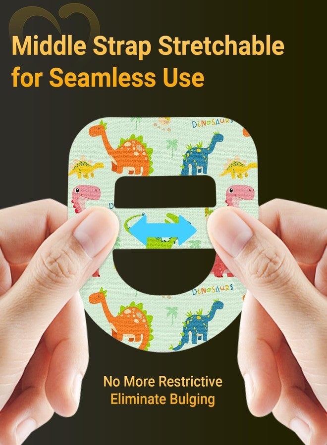 Amolyfe Omnipod 5 Adhesive Patches Waterproof, 20 Pack Omnipod Dash Overpatches with Stretchable Strap, Breathable, Long-Lasting Medical Adhesive, Premium Hinged Tin (Dinosaur) - Image 3