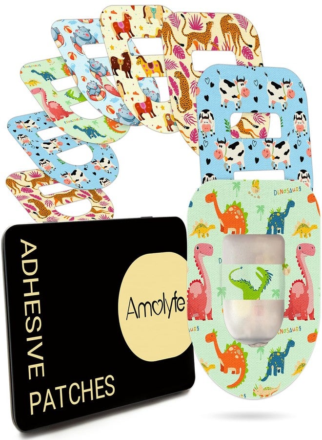 Amolyfe Omnipod 5 Adhesive Patches Waterproof, 20 Pack Omnipod Dash Overpatches with Stretchable Strap, Breathable, Long-Lasting Medical Adhesive, Premium Hinged Tin (Dinosaur) - Image 1