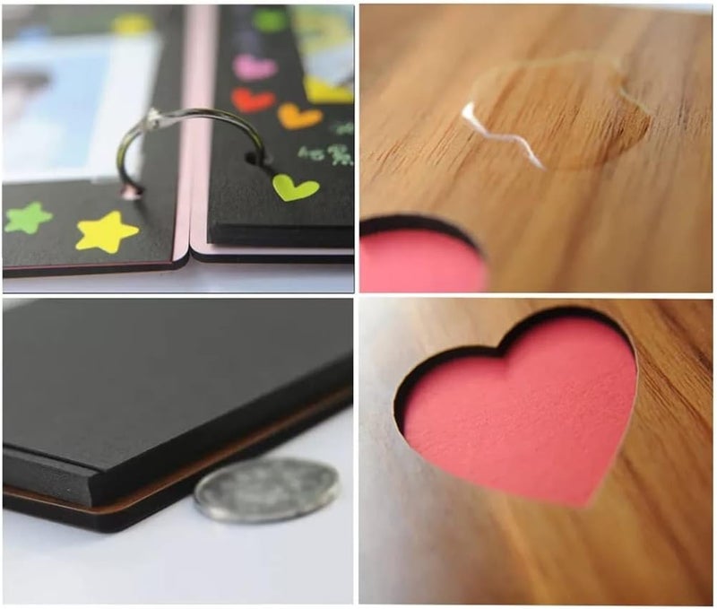 6 Zoll Fotoalbum Wachstum Holz Abdeckung Familie Speicher Gedenk Handwerk Jahrestag DIY Geschenk Liebe Herz Decor(D) - Image 4