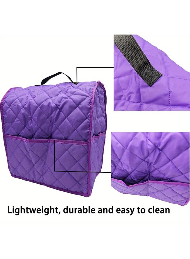 Purple Quilted Polyester Mixer Dust Cover With Side Storage Bag - Image 5