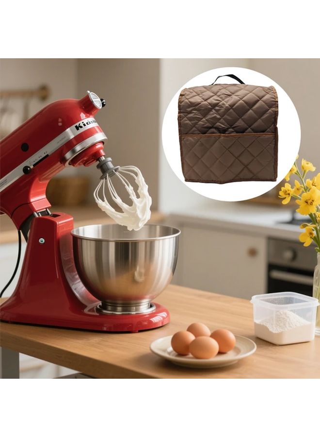 Purple Quilted Polyester Mixer Dust Cover With Side Storage Bag - Image 2