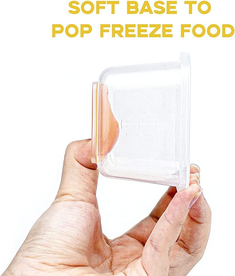Luckam Baby Food Blocks Containers, Leakproof Baby Food Containers with Lid and Soft Base, BPA Free Resuable Baby Food Jars for Freezer, Microwave Dishwasher Safe 6Pcs 2oz - Image 2
