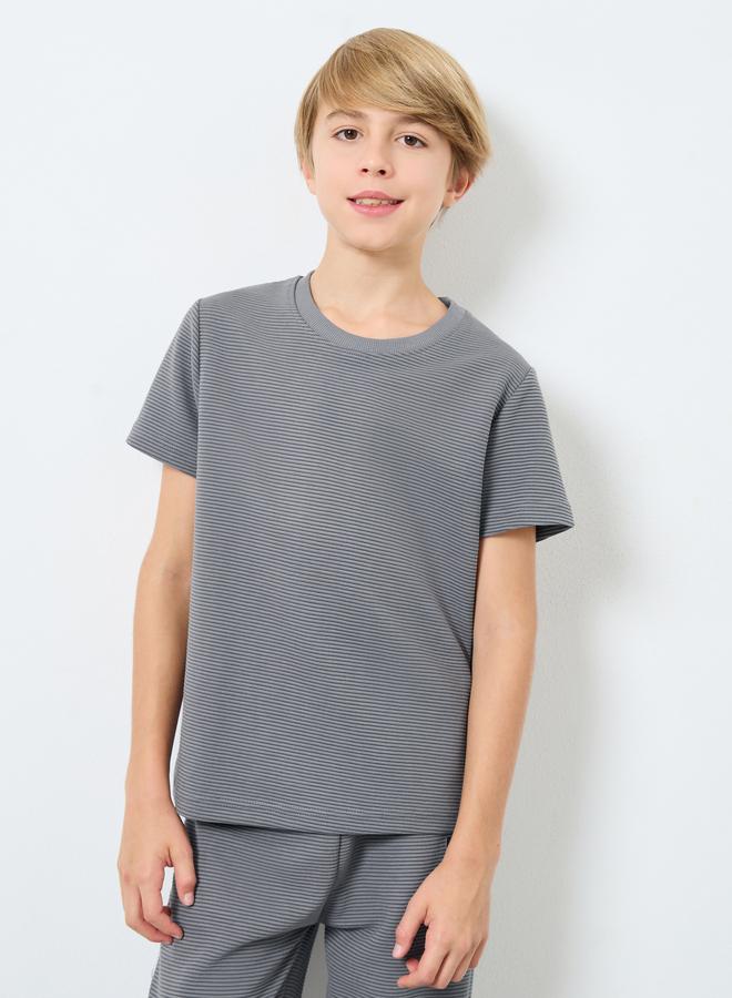 ستايلي مجموعة من جوغر وتيشيرت بمزيج قطن - Image 3