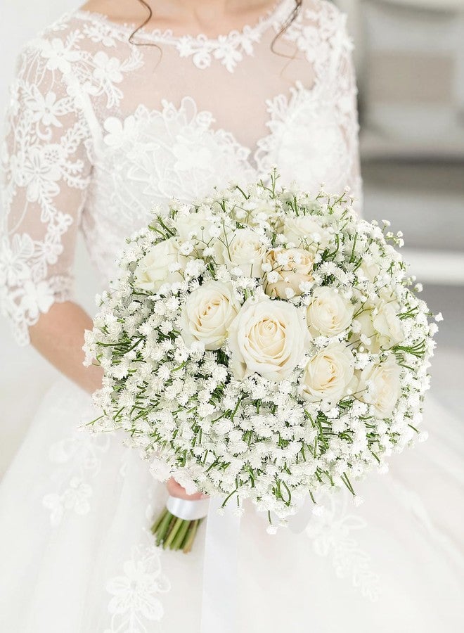 DEEMEI 15 PCS Babys Breath Artificial Flowers Fake Babys Breath Flowers Artificial Bulk White Gypsophila Bouquets Real Touch Faux Flowers for Wedding Floral Arrangement Party Home Decoration - Image 4