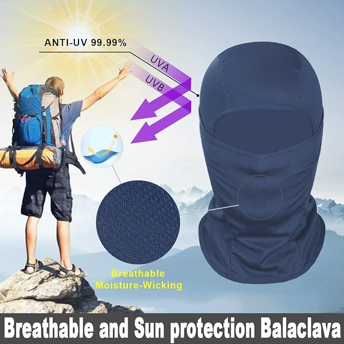 RADIANT Face Mask for Bikers in Riding UV Protected Full Face Mask Balaclava for Men Black Mask for Bike Riding & Cycling, Full Face Helmet Mask for Men (Neavy Blue (Pack of 2)) - Image 2