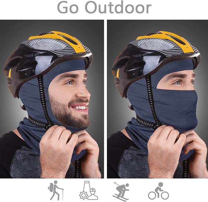 RADIANT Face Mask for Bikers in Riding UV Protected Full Face Mask Balaclava for Men Black Mask for Bike Riding & Cycling, Full Face Helmet Mask for Men (Neavy Blue (Pack of 2)) - Image 4