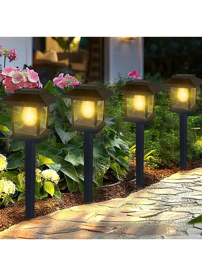 Solar Powered Garden Lights Warm Light Durable ABS Plastic Automatic On Off Self Charging - Image 3