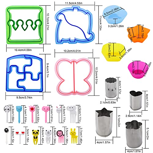 JOGILBOY 32 Pcs DIY Food Set Sandwich Cutters and Sealer Sandwiches Maker Fun Crust Cutters Shapes Fruit and Vegetable Cutters Food Picks Fruit Bento Lunch Box Accessories - Image 5