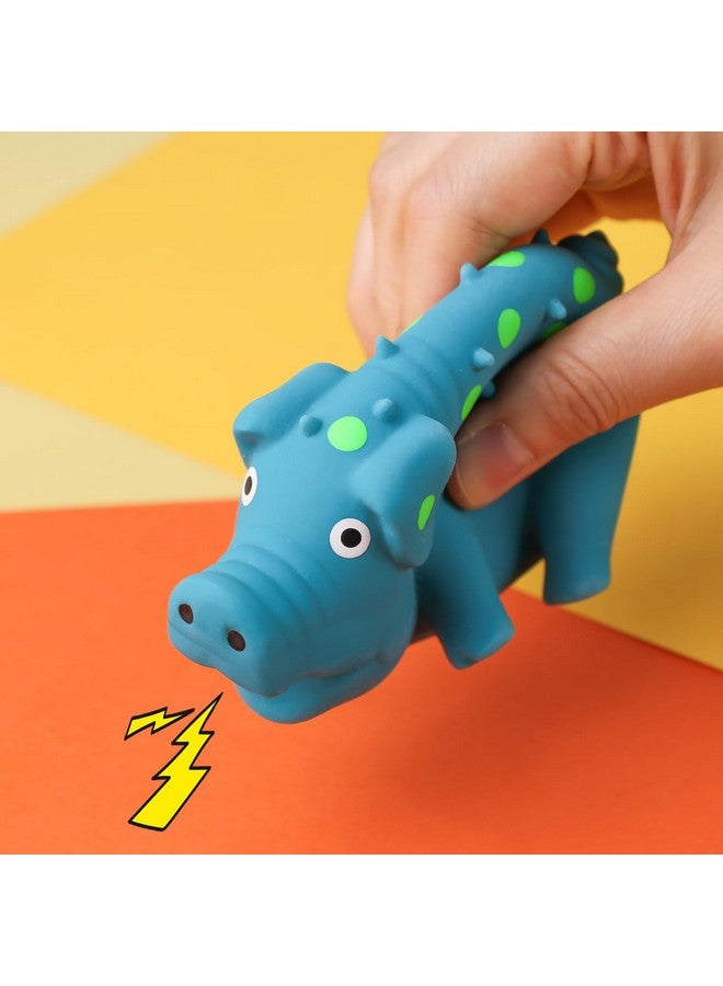 POPLAY Squeaky Latex Grunting Pig Dog Toy, 4 Inch Small Blue Prank Gifts Puppy Chew Toys Rubber Squeeze Gift for Dogs April Fool's Day - Image 5