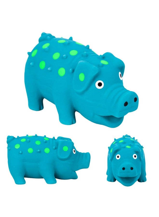 POPLAY Squeaky Latex Grunting Pig Dog Toy, 4 Inch Small Blue Prank Gifts Puppy Chew Toys Rubber Squeeze Gift for Dogs April Fool's Day - Image 3