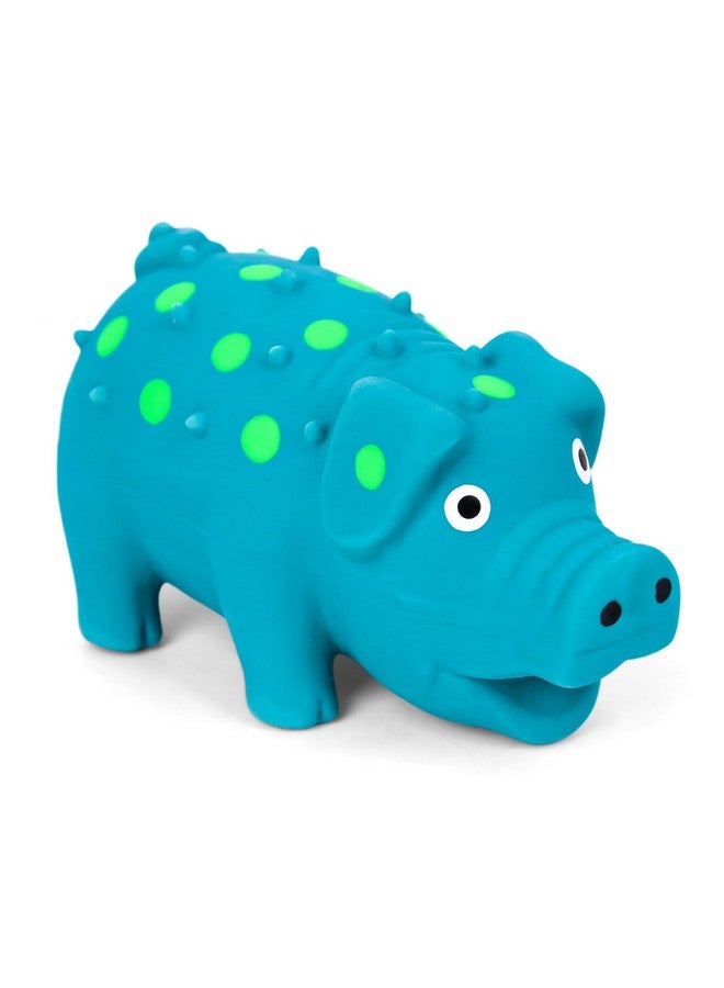 POPLAY Squeaky Latex Grunting Pig Dog Toy, 4 Inch Small Blue Prank Gifts Puppy Chew Toys Rubber Squeeze Gift for Dogs April Fool's Day - Image 1