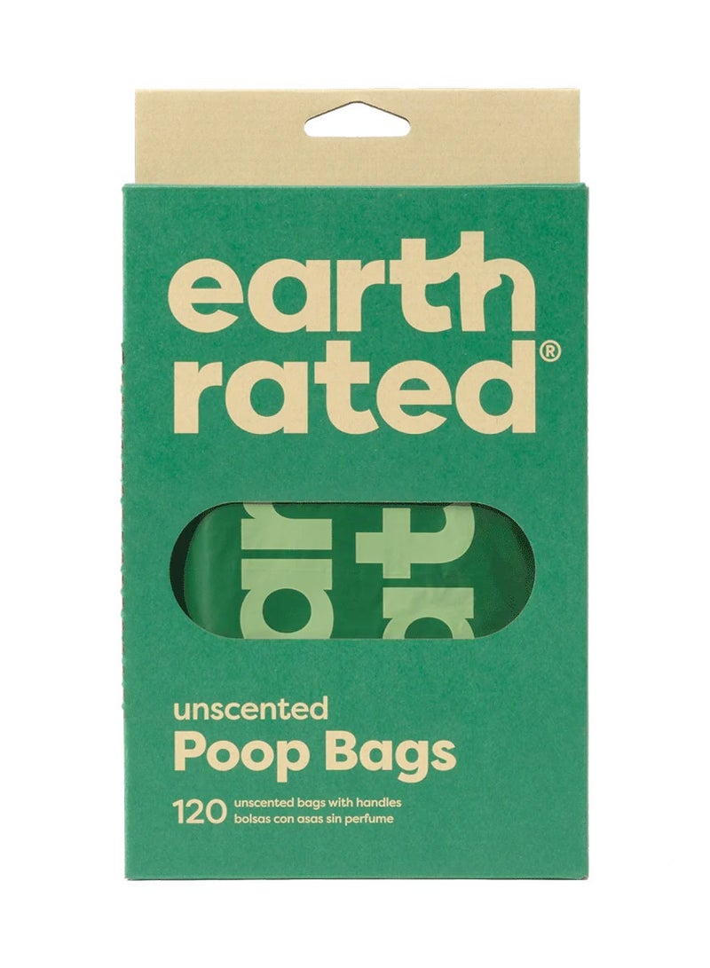 Earth Rated Easy Tie Handle Poo Bags Dog Outdoor Walk Waste Bags Unscented 120Pc - Image 1