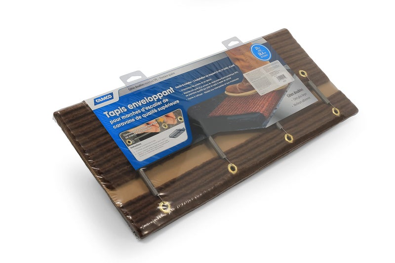 Camco سجادة خطوات كامكو 42955 (محيطة مزدوجة مضلعة، 100% بوليستر (18" × 23") - بني) - Image 4