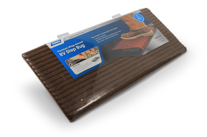 Camco سجادة خطوات كامكو 42955 (محيطة مزدوجة مضلعة، 100% بوليستر (18" × 23") - بني) - Image 2