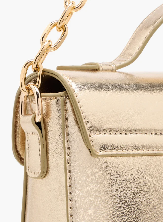 Flora Bella By Shoexpress Women's Monogram Print Crossbody Bag with Adjustable Strap and Twist Lock