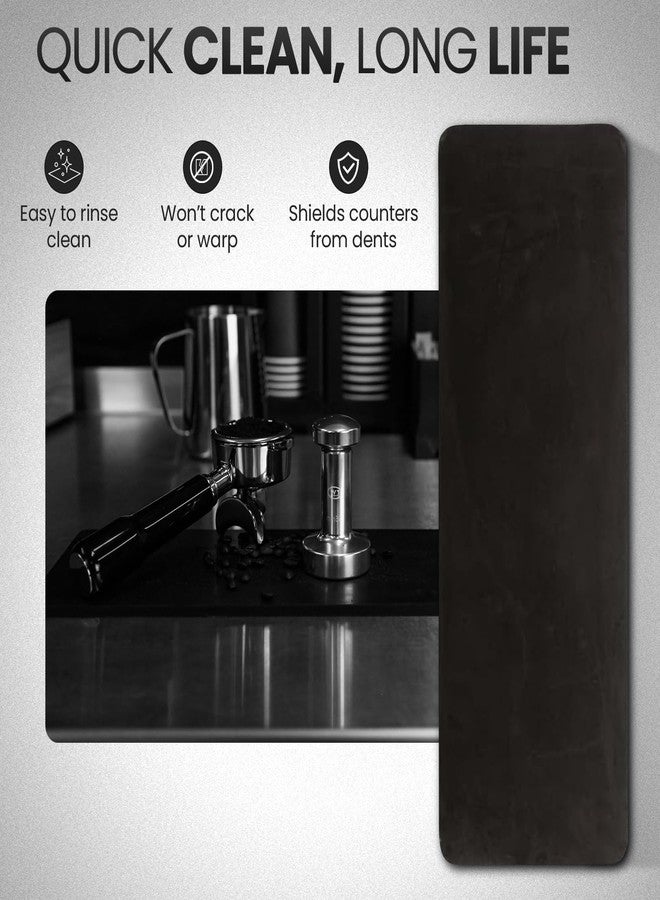 Rattleware Premium Black Espresso Tamping Mat 8.75" x 3" – Dense and Durable Non Slip Rubber – Heat Resistant Countertop Protection – Barista Coffee Station Essentials - Image 3