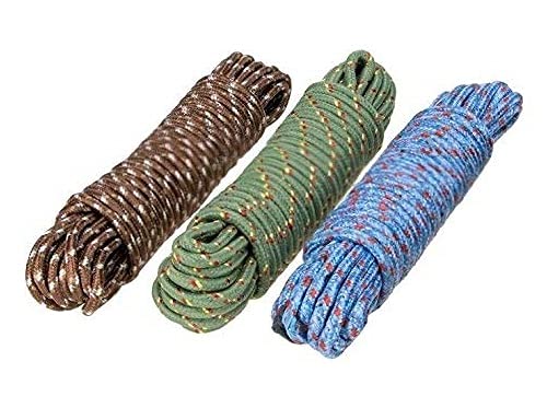 First Front Cloth Line For Drying Clothes Nylon Braided Cotton Rope 10 Mtr Pack of 3 Multicolour - Image 1