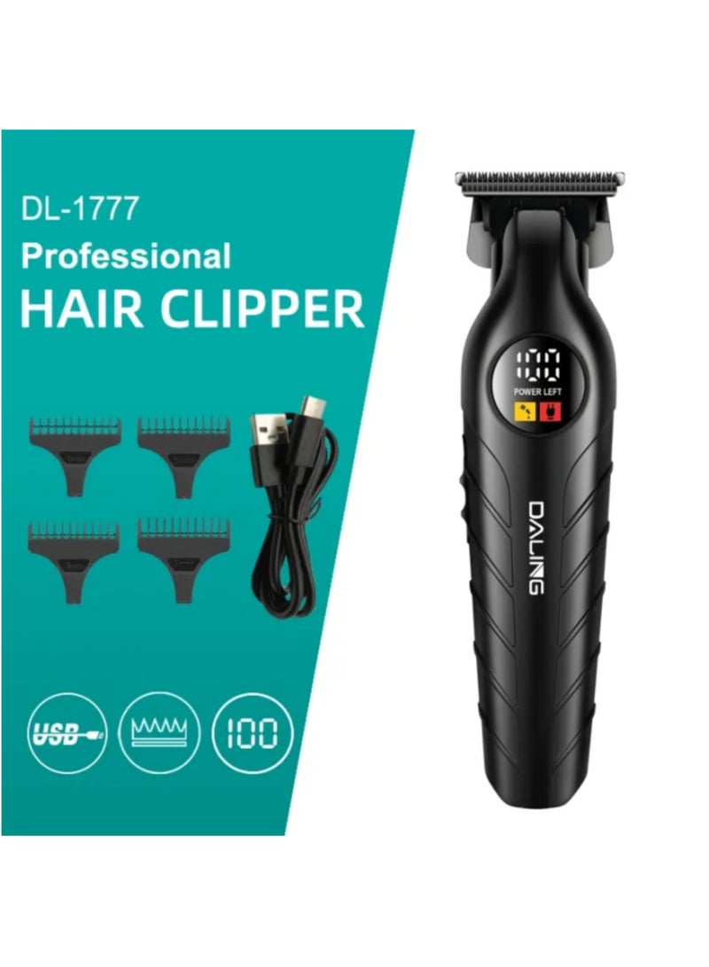 Daling DL1777 Professional Rechargeable Cordless Hair Trimmer & Shaver - USB Charging, with 3 Adjustable Guide Combs (1-3mm) for Men's Home & Professional Grooming - Image 3