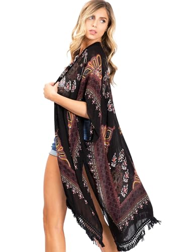 Breezy Lane Kimonos for Women Beach Coverup for Swimsuit Bathing Suit Cover Up Summer Cardigans with Tassel - Image 4
