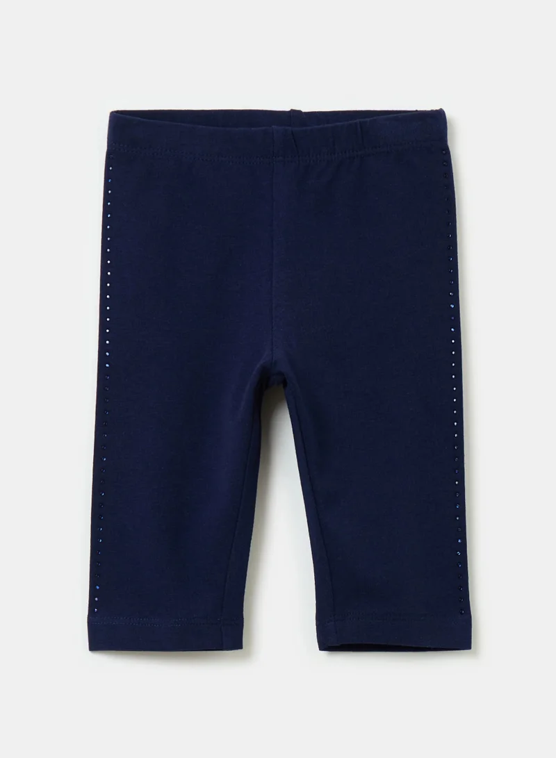 او في اس OVS Three-Quarter Leggings With Diamantã© Motifs