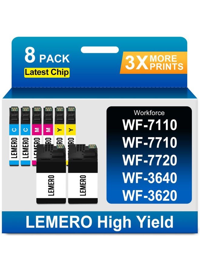 LEMERO Remanufactured 252XL Ink Cartridges Replacement for Epson 252XL Ink Cartridges Combo Pack 252 XL for Epson Workforce WF-7110 WF-7710 WF-7720 WF-3640 WF-3620 WF-7610 WF-7620 Printer, 8-Pack - Image 1
