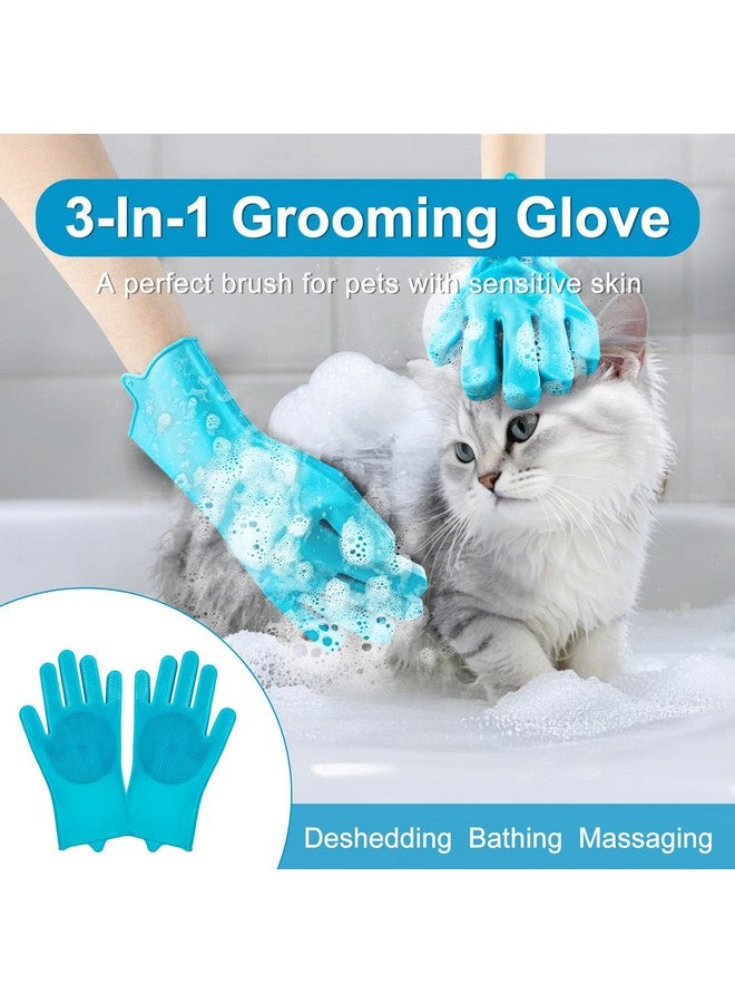 Generic Enmaipet 4-in-1 Dog Grooming Brush,Dog Bath Brush Set,Adjustable Handle Shampoo Brush & Scrubber, Dog Grooming Gloves for Short & Long Haired Dogs & Cats - Image 5