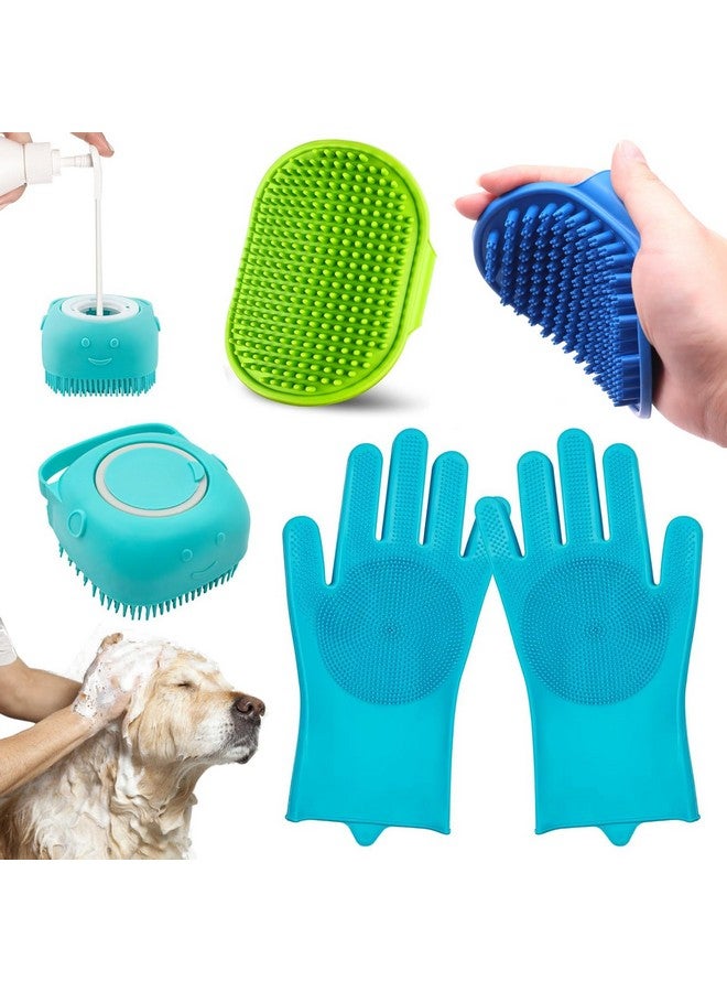 Generic Enmaipet 4-in-1 Dog Grooming Brush,Dog Bath Brush Set,Adjustable Handle Shampoo Brush & Scrubber, Dog Grooming Gloves for Short & Long Haired Dogs & Cats - Image 1
