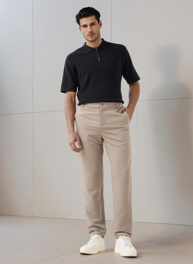 Iconic Men Regular Fit Flexi Waist Formal Trousers - Image 2