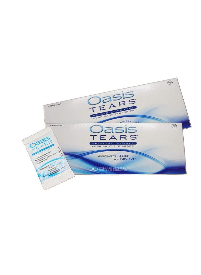 Oasis 65 Vials Oasis TEARS Preservative-Free Lubricant Eye Drops (2 Boxes, 30 vials Each and one 5 Vial Packet) 