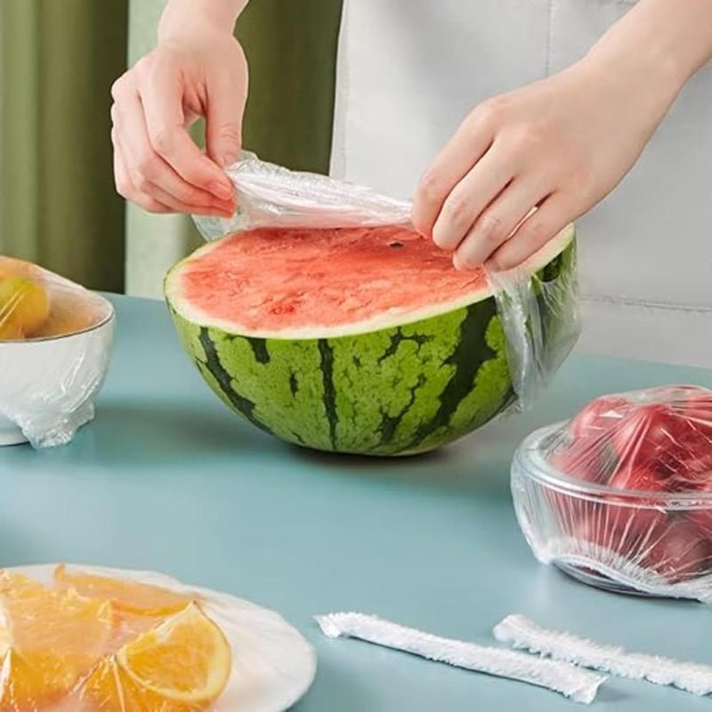 PIYUSHA PIYUSHA Fresh Keeping Bags Plastic Sealing Bags Food Cover Elastic Stretch Adjustable Bowl Lids Universal Kitchen Wrap Seal Fresh Keeping Caps Fresh Keeping Bags Covers 100PCS  - Image 3