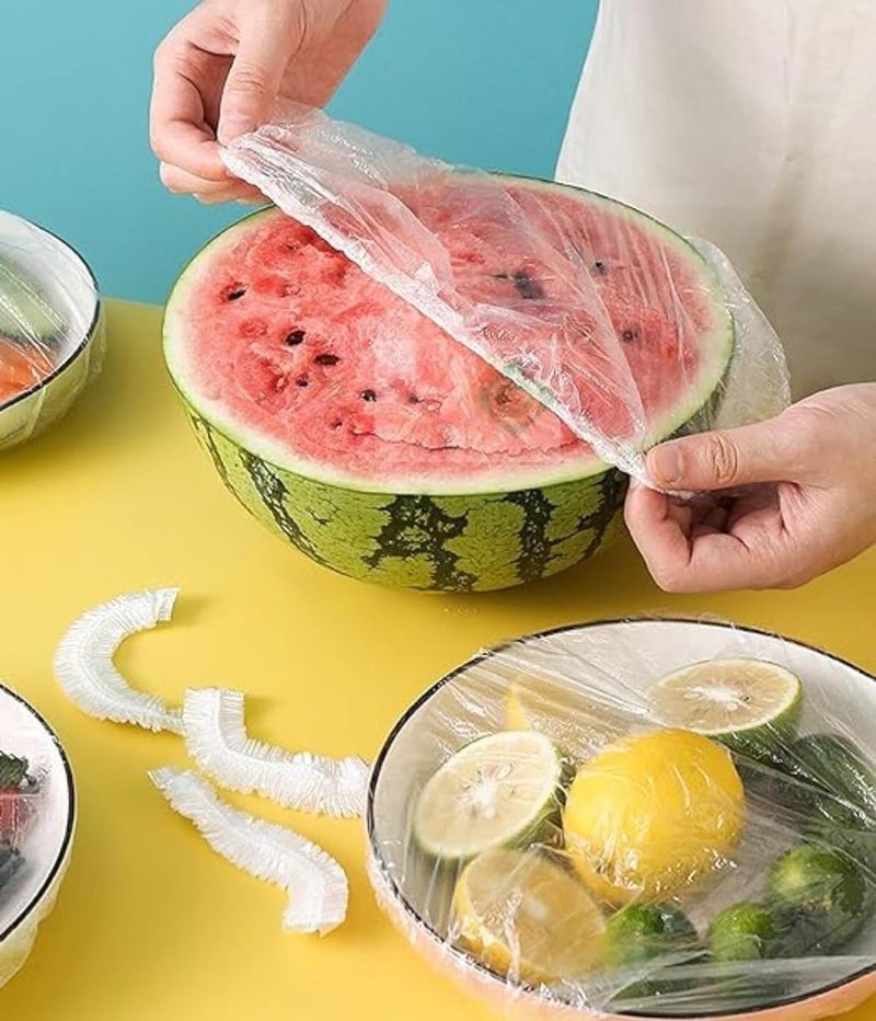 PIYUSHA PIYUSHA Fresh Keeping Bags Plastic Sealing Bags Food Cover Elastic Stretch Adjustable Bowl Lids Universal Kitchen Wrap Seal Fresh Keeping Caps Fresh Keeping Bags Covers 100PCS  - Image 1