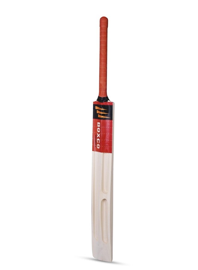Boxco Velocity Light Weight Thick Edges Cricket Bat for Tennis Ball, Premium Willow Wood, Balanced Design, Non-Slip Grip (Age Upto 8) - Image 2