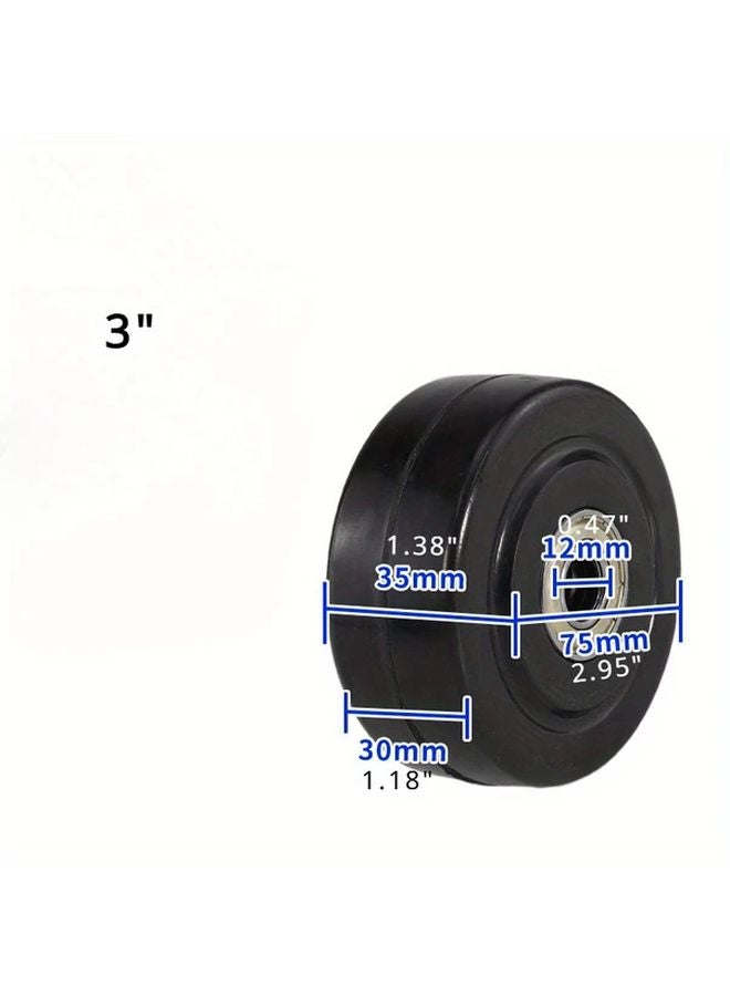 2 Inch Black Industrial Rubber Caster Wheel With Bearings For Barbecue Ovens - Image 5