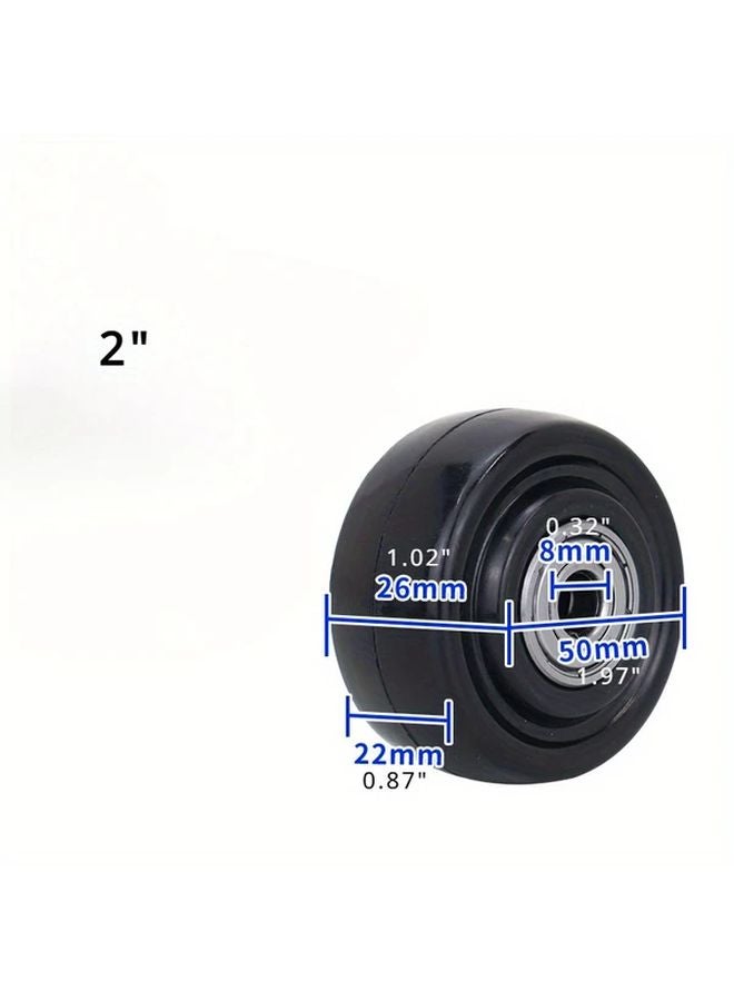 2 Inch Black Industrial Rubber Caster Wheel With Bearings For Barbecue Ovens - Image 1