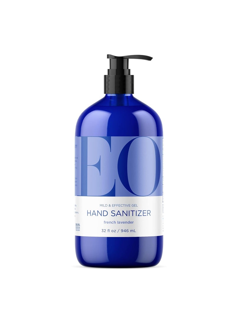 EO EO Hand Sanitizer Gel, 32 Ounce (Pack of 1), French Lavender, Organic Plant-Based, Botanical Extracts 