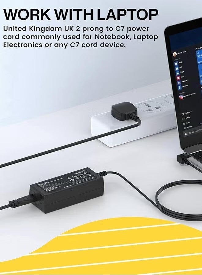 ZVEV 2 Prong AC Power Cord Cable for Samsung TCL Sony TV Compatible HP Printer PS3 PS4 PS5 5FT AC Wall Plug - Image 3