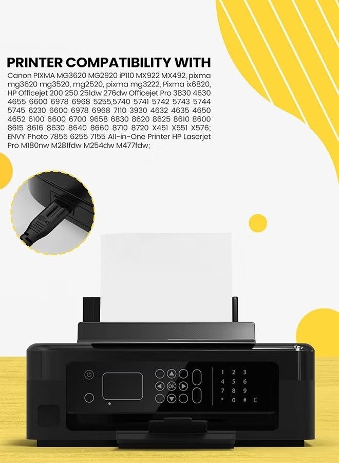 ZVEV 2 Prong AC Power Cord Cable for Samsung TCL Sony TV Compatible HP Printer PS3 PS4 PS5 5FT AC Wall Plug - Image 4