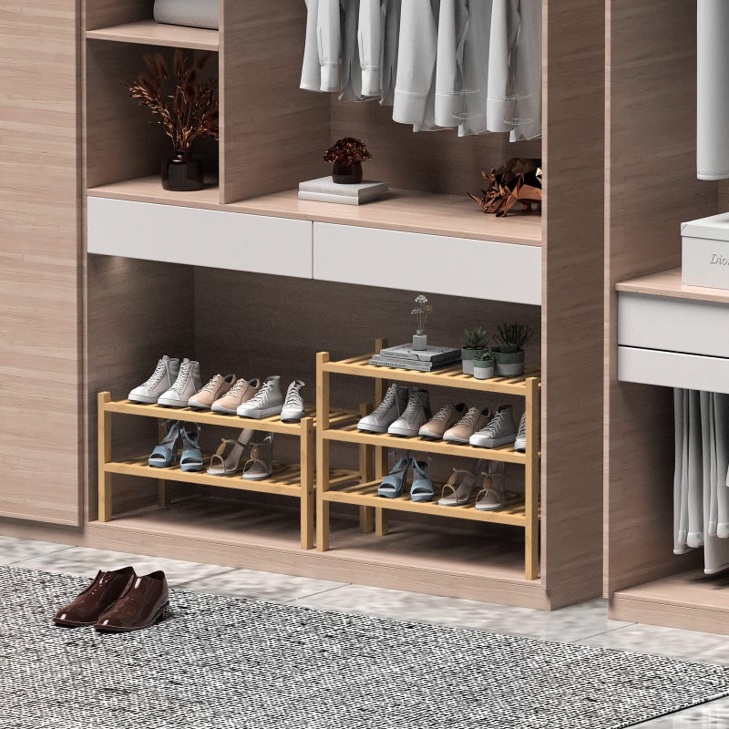 ROMGUAR CRAFT (Thick Bamboo Shoe Rack for Entryway, 3-Tier Free Standing Shoe Racks Stackable Shoe Rack Organizer for Hallway Closet Living Room 27 x12 x21 Inches - Image 3