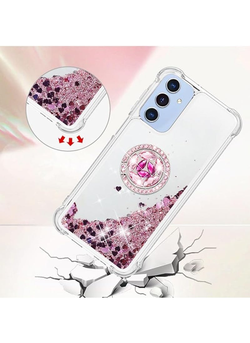 X-level for Samsung Galaxy A15 5G/4G Case with Ring Kickstand, Clear Glitter Bling Sparkle Quicksand Flowing Liquid Soft TPU ShockProof Protective Phone Cover for Samsung Galaxy A15 5G  - Image 2