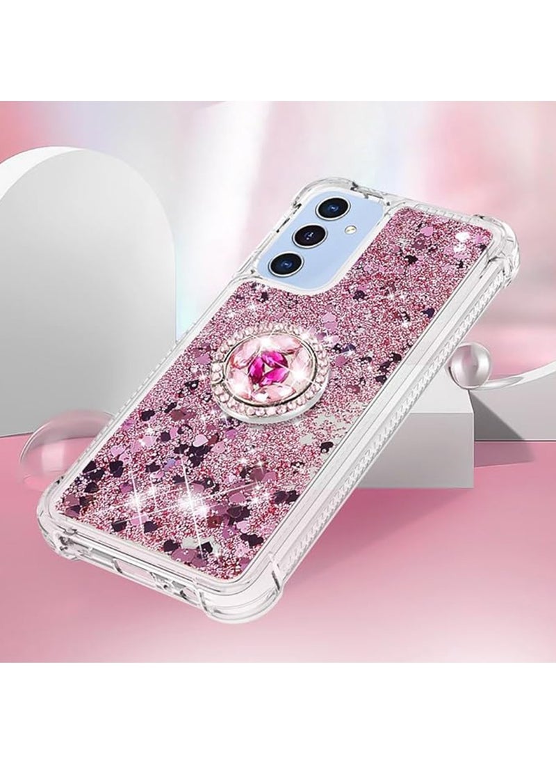 X-level for Samsung Galaxy A15 5G/4G Case with Ring Kickstand, Clear Glitter Bling Sparkle Quicksand Flowing Liquid Soft TPU ShockProof Protective Phone Cover for Samsung Galaxy A15 5G  - Image 4