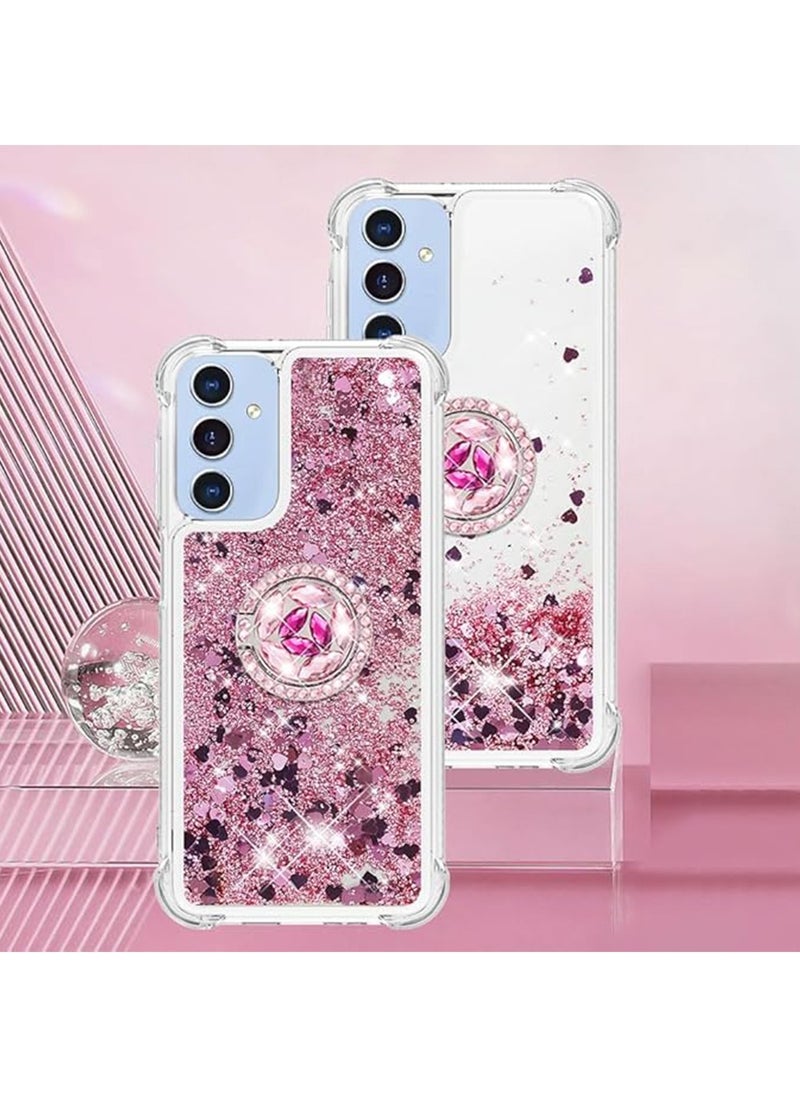 X-level for Samsung Galaxy A15 5G/4G Case with Ring Kickstand, Clear Glitter Bling Sparkle Quicksand Flowing Liquid Soft TPU ShockProof Protective Phone Cover for Samsung Galaxy A15 5G  - Image 3