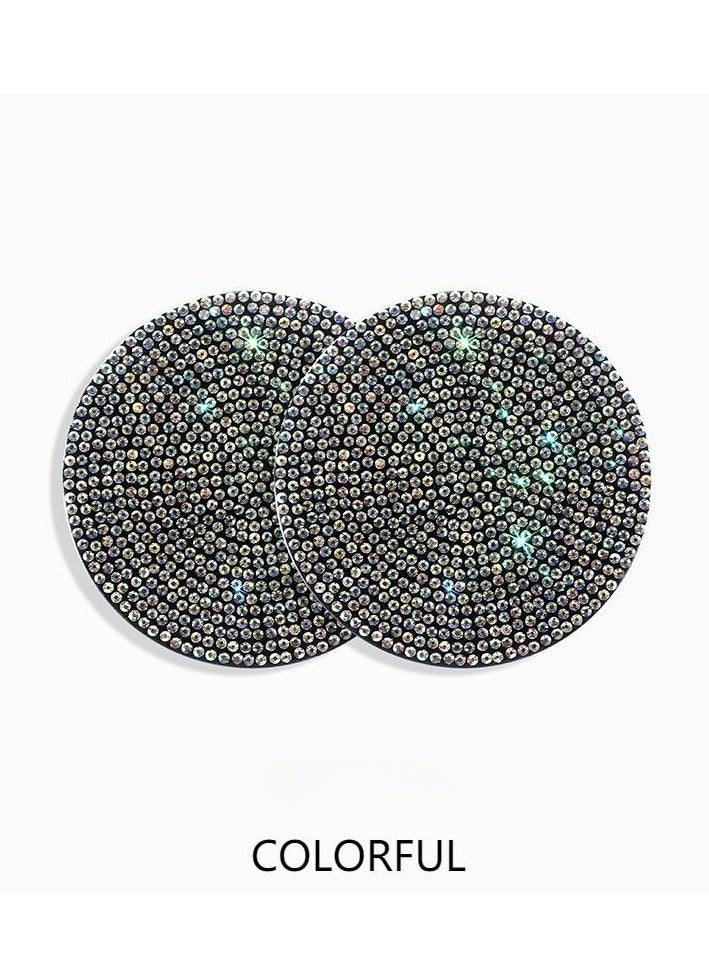 Car Round Coasters 2 Pcs Bling Rhinestone Holder Coasters Rubber Inlay Diamond Design Car Coasters Car Interior Decoration Anti-Slip Shockproof Universal Fashion - pzsku/Z8E18EC4AD98C871198F8Z/45/1741681945/6e6fe080-94db-438c-9e15-99ace83a2fd2