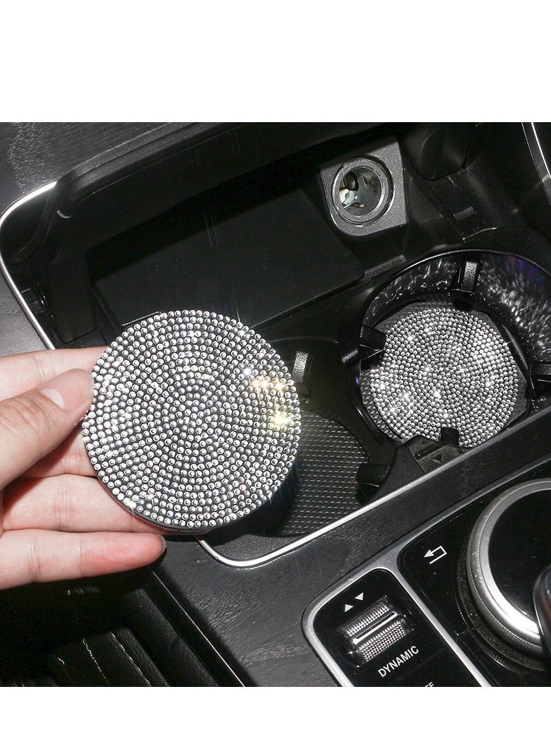 Car Round Coasters 2 Pcs Bling Rhinestone Holder Coasters Rubber Inlay Diamond Design Car Coasters Car Interior Decoration Anti-Slip Shockproof Universal Fashion - pzsku/Z8E18EC4AD98C871198F8Z/45/_/1725005695/21d61c5f-ead7-4877-95ea-8dd6b4053dd4