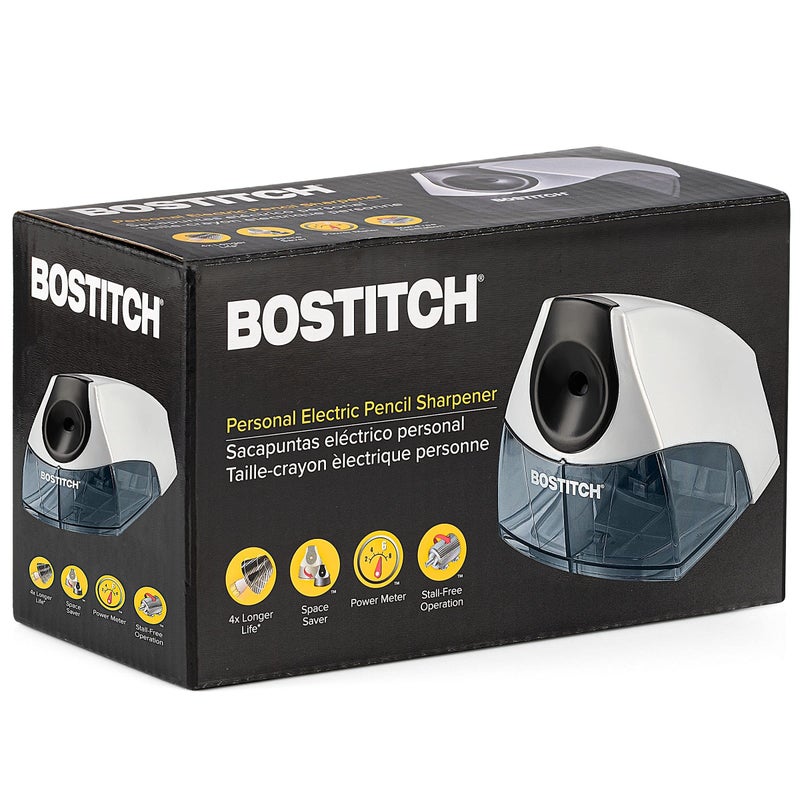 Bostitch Electric Pencil Sharpener, Heavy Duty HHC Cutter Tech, Stall-Free Motor, High Capacity Tray, for Office or Classroom, Silver - Image 2