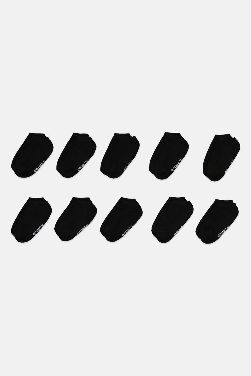 K-SWISS Kids Boy 10 Pairs Brand Logo Ankle Socks, Black - Image 3