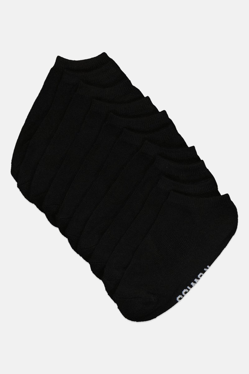 K-SWISS Kids Boy 10 Pairs Brand Logo Ankle Socks, Black - Image 1